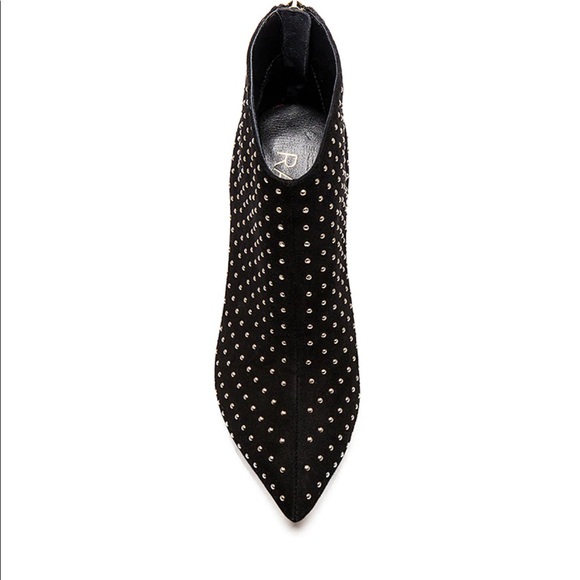 💄RAYE Tori Booties Black studded boots. size 38 7.5 Crystal Diamond Studs Suede - Picture 6 of 16